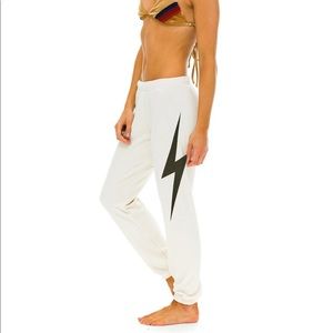 Aviator Nation White Bolt Sweatpants